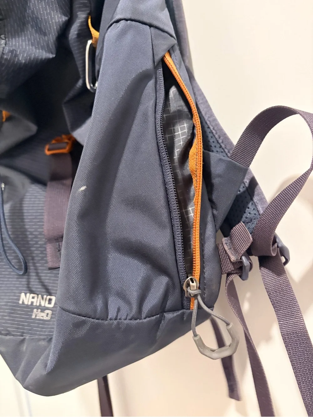Gregory Nano 18L Navy Backpack with Orange Accents